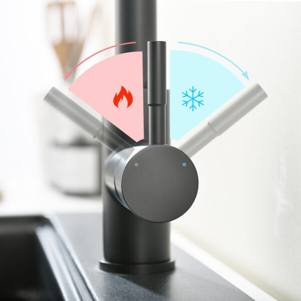 Single-Handle Smart Sensor Kitchen Faucet in Black for Single-Hole Installation - 图片 3