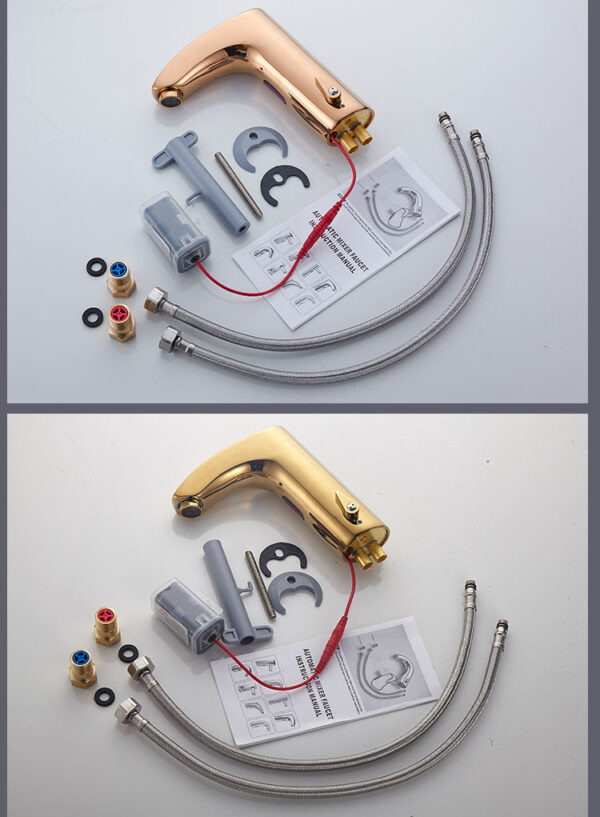 Modern Bathroom Automatic Infrared Sensor Faucet Water-Saving Single-Hole Mount Brass Brush Finish - Image 5
