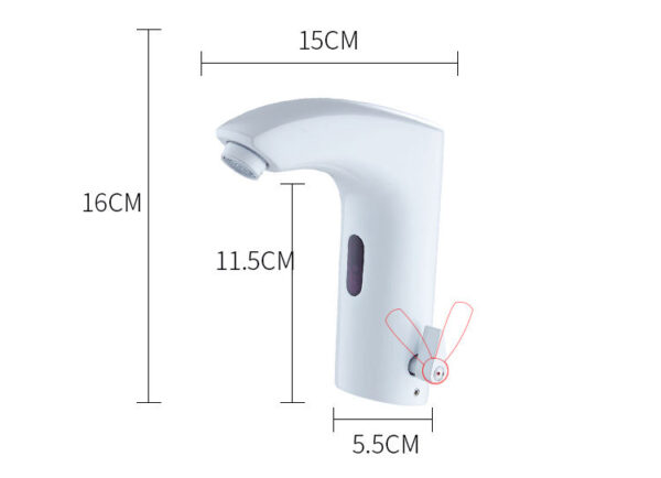Modern Bathroom Automatic Infrared Sensor Faucet Water-Saving Single-Hole Mount Brass Brush Finish - Image 6