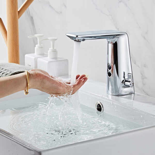 Lavas del fregadero de la cuenca del fregadero de la lavabo del grifo de Washbasin grúa fría torneira da bacia emergente desagüe sensor inteligente grifo de baño