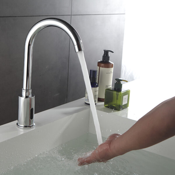 Modern Design Electric Automatic Smart Touchless Kitchen Bathroom Faucet Zinc Ceramic Single-Hole Kitchen Sink Pull Sensor - Image 2