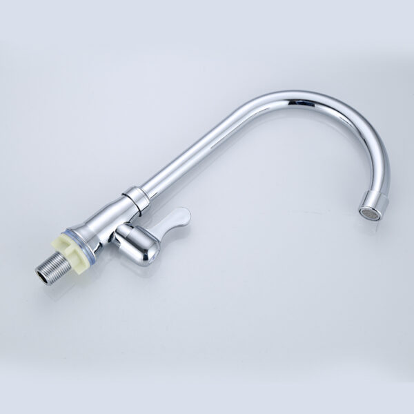 Modern 360 Degree Rotating Single Cold Kitchen Faucet 1-Hole Wall Mount for Hotels - Image 2