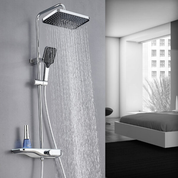 OEM High Quality Single Handle Bath Set Mixer Shower Polished Chrome Bathroom Conceal Soft Spray Pattern Ceramic for Hotels - Image 2