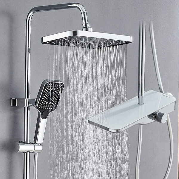Bagnolux Single Rain Shower Faucet Set Polished Chrome Bathroom Accessory for Hotels Ceramic Soft OEM System Metered Faucets - Image 2