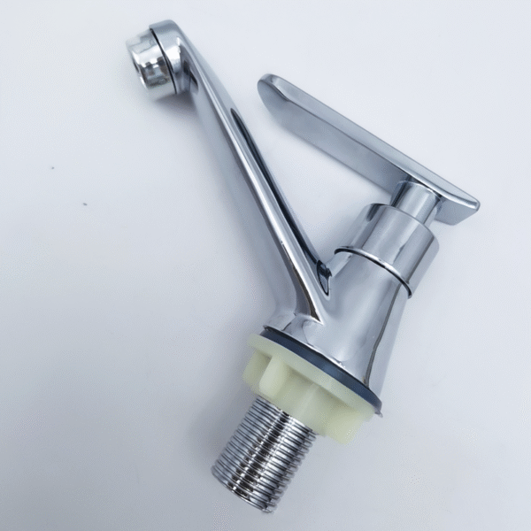 Single Hole Square Basin Faucet Graphic Design Modern Contemporary Ceramic Hotel Zx Polished Kitchen Hot Cold Water Deck Mounted - Image 2
