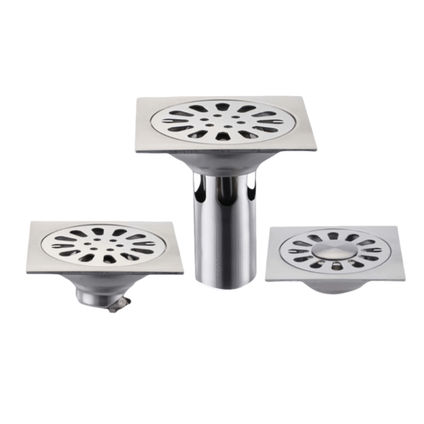 Modern 304 Stainless Steel Silver Bathroom Accessory Sanitary Hardware Washing Machine Floor Drain