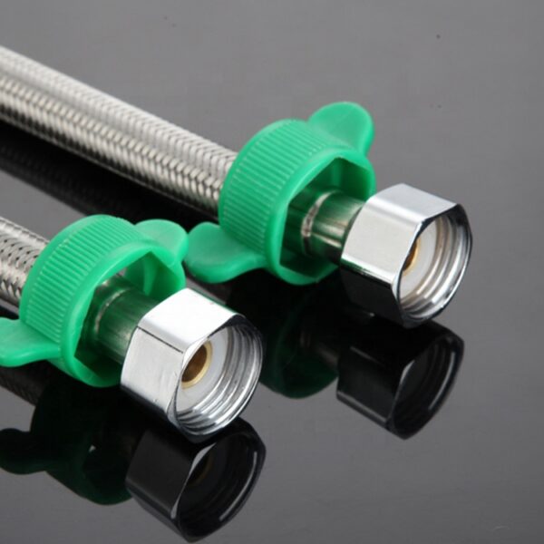 Brass Nut Flexible Stainless Steel Shower Kitchen Plumbing Hose Water Heater Hoses - Image 2