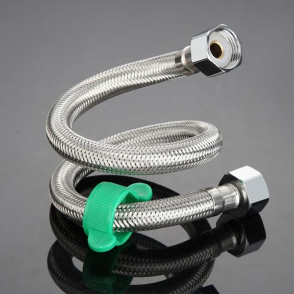 Brass Nut Flexible Stainless Steel Shower Kitchen Plumbing Hose Water Heater Hoses - Image 3