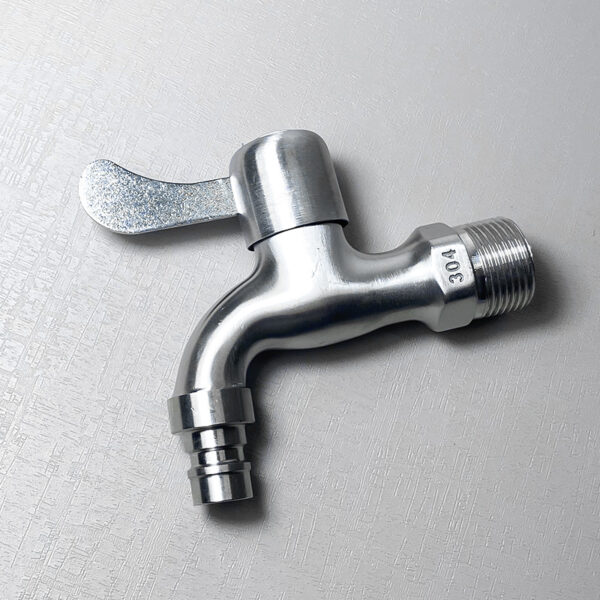 Oem Wheel Functional Bib Taps Ball Valve Cock Dispansar Bibcock Long 5 1 2 Brass Silver Zinc Alloy School Abs Basin Zx Polished