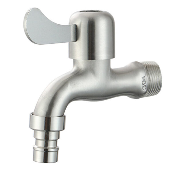 Oem Wheel Functional Bib Taps Ball Valve Cock Dispansar Bibcock Long 5 1 2 Brass Silver Zinc Alloy School Abs Basin Zx Polished - Изображение 2