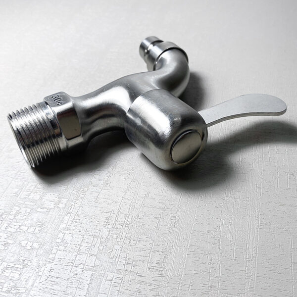 Oem Wheel Functional Bib Taps Ball Valve Cock Dispansar Bibcock Long 5 1 2 Brass Silver Zinc Alloy School Abs Basin Zx Polished - Изображение 6