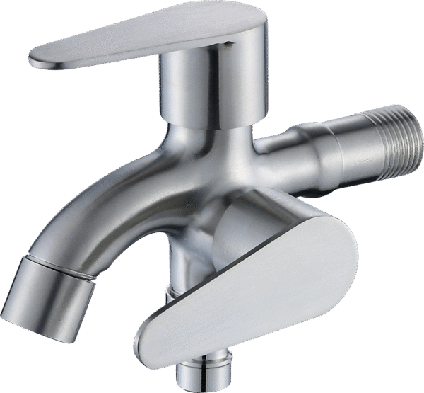 Plated Double Handle Bibcock Wall Tap for Basin and Washing Machine OEM Supply