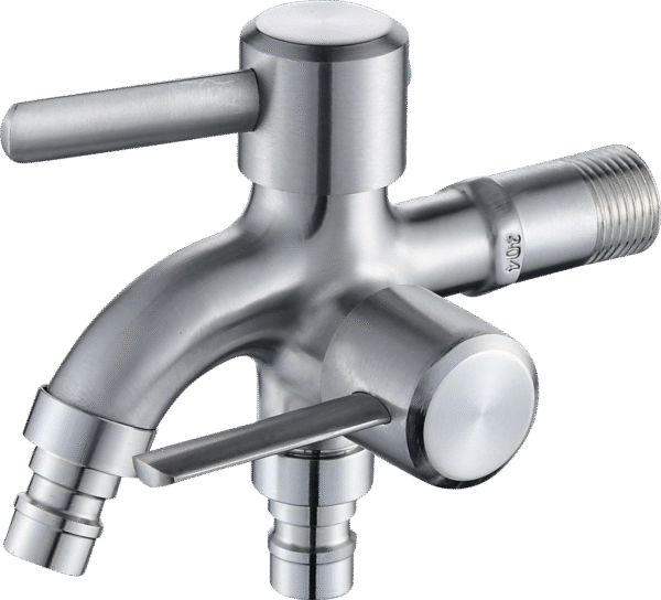 Plated Double Handle Bibcock Wall Tap for Basin and Washing Machine OEM Supply - Image 5